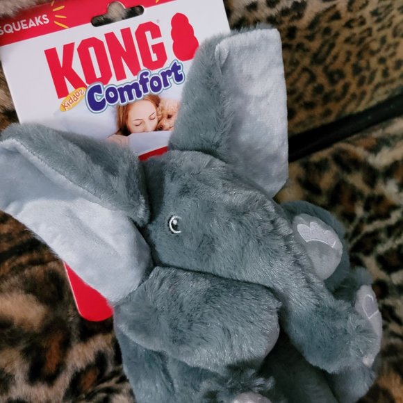 Kong Comforts Dog Toy Plush Elephant w/squeak New w/ Tag! - Picture 2 of 4